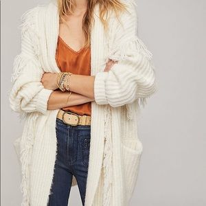 Anthropologie Fringed Cardigan